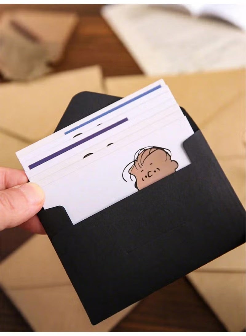 موندا عبوة من 24 ظرفًا صغيرًا، أظرف ورقية سميكة عتيقة الطراز، أظرف صغيرة، بطاقات عمل بثلاثة ألوان لدعوات الزفاف، وبطاقات المعايدة، ورسائل الشكر، وبطاقات الهدايا، وديكورات العطلات (كرافت، أسود، أبيض، 10×7 سم) - Image 2